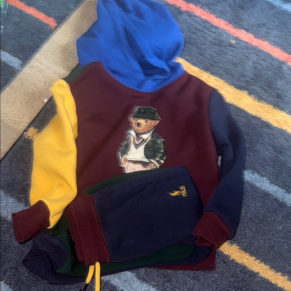 Polo by Ralph Lauren Kids Matching Set - Blue, Yellow, Burgundy